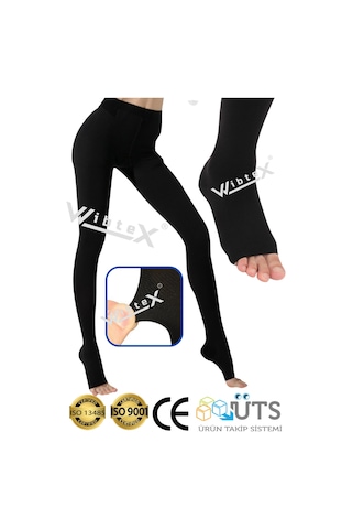 Wibtex Külotlu Varis Çorabı Açık Burun Siyah Renk