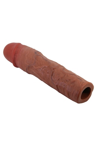 Lilitushop 7,6 Cm Dolgulu Melez Rengi Silikon Penis Kılıfı