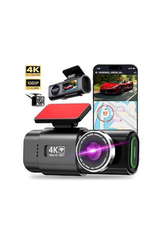 4k Ultra Hd Araç Kamerası Wifi Dahili Gps G Sensörlü Gece Görüşlü Araç İçi Kamera Dvr Dash Cam
