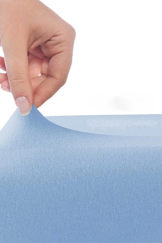 Çift Kişilik Düz Penye %100 Pamuklu Lastikli Çarşaf 200x200 Cm Battal Boy Newsheet Mavi Çok Renkli