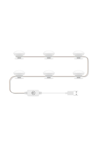 Vkemall Led Makyaj Aynası Ampulü Ayna Ön Işığı Usb Makyaj Işığı Üç Renkli Karartmalı Ayn