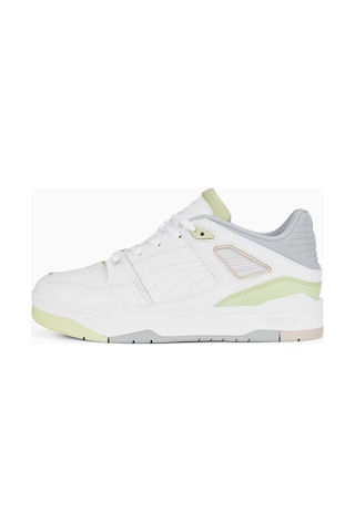 Puma Slipstream Women White Green Leather Sneaker Beyaz Yeşil Kadın Hakiki Deri Günlük Spor Ayakkabı Beyaz - Yeşil
