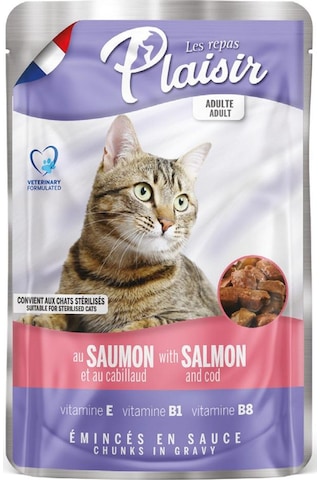 Plaisir 100Gr Pouch Somon&amp;Morinalı Yaş Kedi Maması