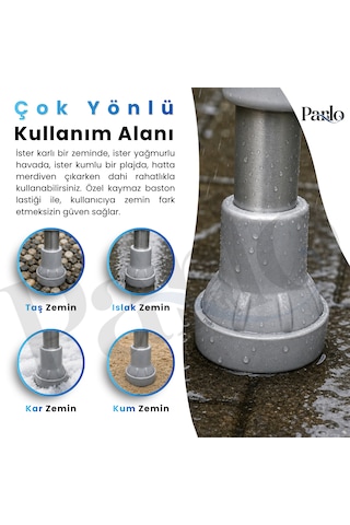 Yedek Baston Lastiği 2 Li Set Kaymaya Dirençli Metal Destekli Baston Ucu Metal Özel Stopperli Lastik