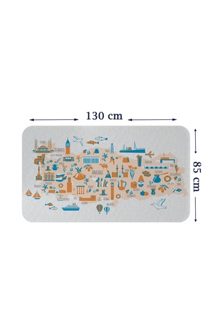 Eğitici Ve Öğretici Cocuk Odası Türkiye Haritası Duvar Sticker-85x130-3875 Çok Renkli