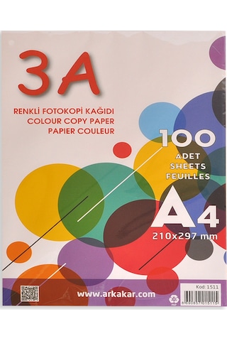 3A-Globox Renkli Fotokopi Kağıdı 100 lü