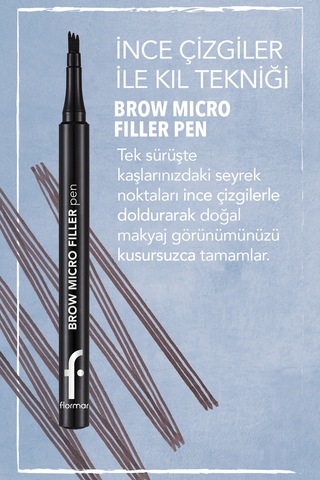 Brow Micro Filler Tarayıcı Keçe Uçlu Kaş Kalemi 8682536093040 004 Deep Brown