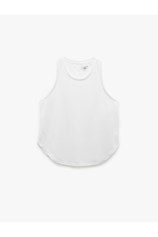 Koton Kolsuz Bisiklet Yaka Basic Oversize Sporcu Atleti Beyaz 6wak30038nk Beyaz