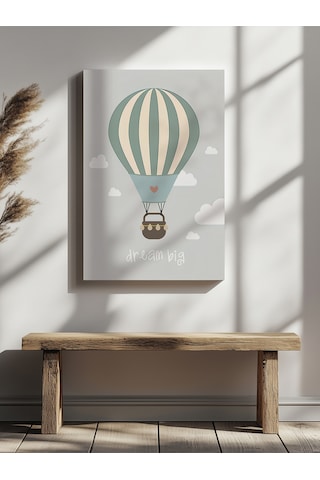 Uçan Balon Ev Ofis Mutfak Salon Duvar Dekorasyon Kanvas Tablo