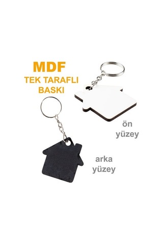 Sublimasyon Eko.mdf Tek Taraflı Anahtarlık - Ev