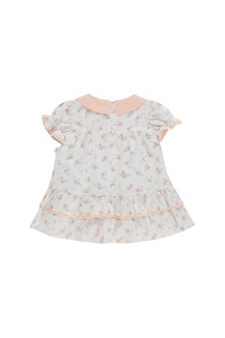 Civil Baby Çiçek Empirme Bebe Yaka 6-18 Ay Elbise - Beyaz