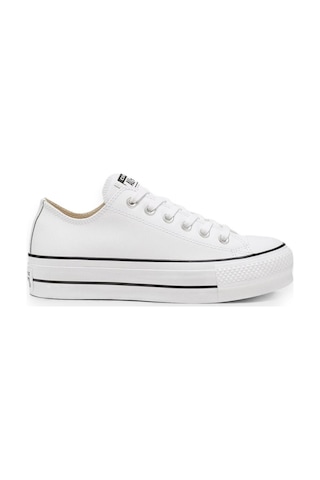 Converse Chuck Taylor All Star Leather Platform Kadın Siyah Sneaker 561680c Beyaz