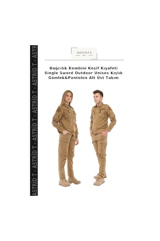Dağcılık Kombini Keşif Kıyafeti Single Sword Outdoor Unisex Kışlık Gömlek&pantolon Alt Üst Takım Çok Renkli