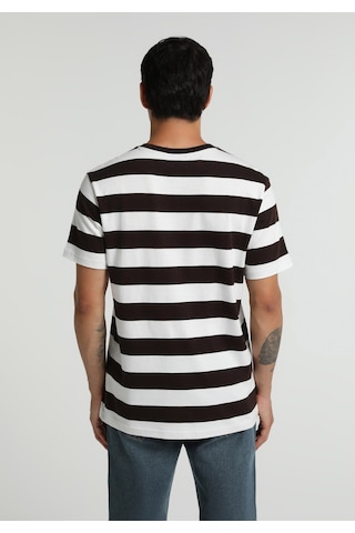 Colin's Colins Regular Fit Yuvarlak Yaka Çizgili Erkek Kahverengi Kısa Kol Tişört Cl1083024 Q1.v1 Brw