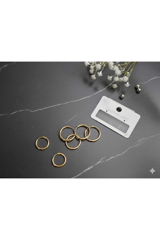 Çelik 3 Çift Set Küpe Gold Altın