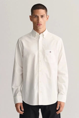 Gant Erkek Beyaz Regular Fit Gömlek Lacivert