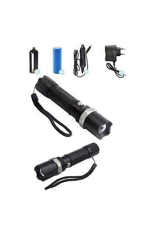 Swat Profesyonel Şarjlı El Feneri Ledli+flashlight+zoom Özellikli 6 Parça Full Set