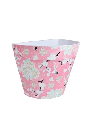 Güllü Duvar Saksısı - Pembe Plastik Saksı