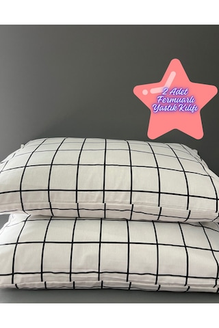 Pamuklu 2 Adet 50x70 Cm Fermuarlı Yastık Kılıfı