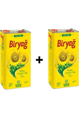 Trakya Birlik Doğal Ve Katkısız Ayçiçek Yağı 5 L X 2 Adet Yemeklik Ve Kızartmalık Kullanıma Uygun