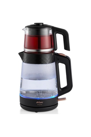 Ar3101-cc Gusto Çay Makinesi, 900 Ml Cam Demlik, 2 L Su Isıtıcı Haznesi, Paslanmaz Çelik Filtre Çok Renkli