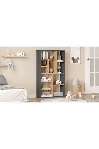 Korrion Kitaplık 124cm Sepet-antrasit Kor1-sa Antrasit