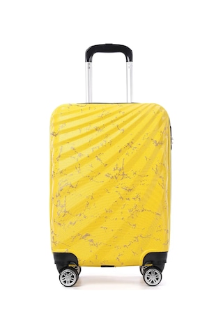 Wexta Wx-300 Baskılı Sarı Kabin Boy Valiz Sari