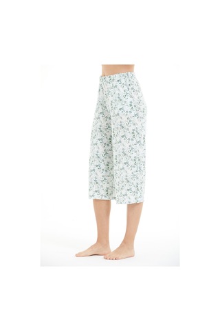 Lılac Kadın %100 Viskon Çiçek Desenli Pijama Altı Capri Mint Mint