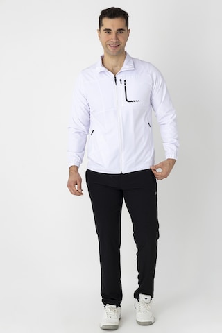 Crozwise Spor Lycra Erkek Eşofman Takımı Beyaz 1247-08