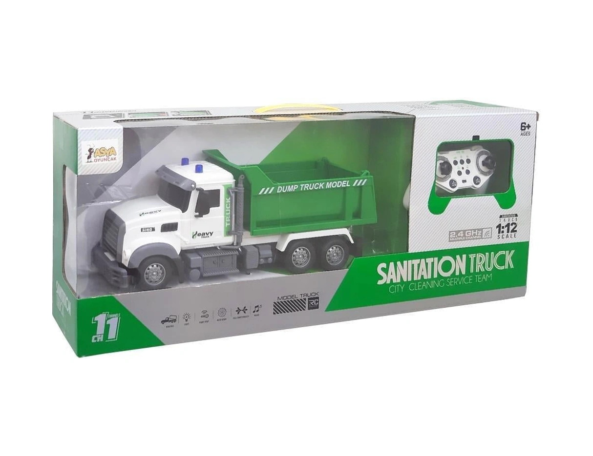 Uzaktan Kumandalı Şarjlı Çöp Kamyonu Qh9003-1/2 Çok Renkli