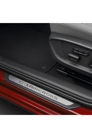 Citroën C3 Aircross 2017 Üzeri Uyumlu Krom Kapı Eşiği 4 Kapı Paslanmaz Çelik Abs Çerçeve Yazılı