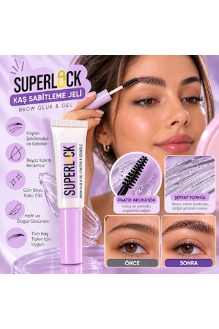 Superlock Şeffaf Kaş Sabitleyici Jel Güçlü Tutuşlu, Doğal Görünümlü Kaş Şekillendirici