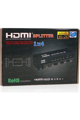Dark 4K Ultrahd 1 Giriş 4 Çıkışlı Hdmı Splitter Sinyal Çoğaltıcı