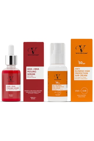 Vitanova Aha-Bha Peeling Serum 30 ML + Leke Karşıtı Güneş Kremi SPF50+ 50 ML
