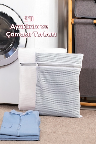 Porsima 3130 2li Çamaşır Yıkama Filesi Fermuarlı Bölmeli Yıkama Filesi Renkli