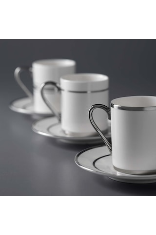 Jumbo Luces Platin 4 Kişilik Kahve Fincan Takımı Platin