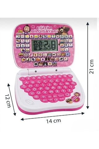 100 Fonksiyonlu Türkçe İngilizce Eğitim Bilgisayarı 2ın1 Set Eğitici Bilgisayar Ve Mouse Laptopu Mor