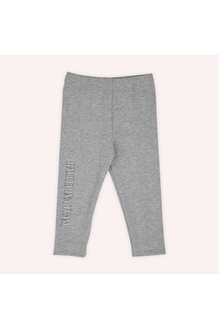 Kız Çocuk Baskı Detaylı Tayt Gri-melanj 2421gb12015-4843 001