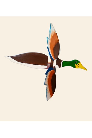 Yaban Ördeği Tamamı El Yapımı Ahşap Rüzgar Gülü Dış Mekan Dek...