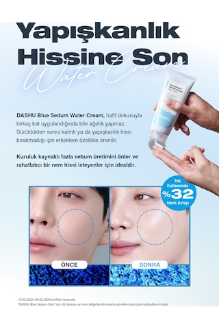 Dashu Blue Sedum Water Yağ ve Nem Dengesi Sağlayan Hyalüronik Asitli Yoğun Nemlendirici Krem