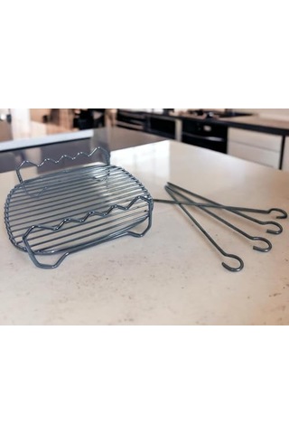 21 Cm X 21 Cm Ve 4 Adet Şiş 21 Cm Büyük Boy Airfryerlere Uygun 2 Li Set