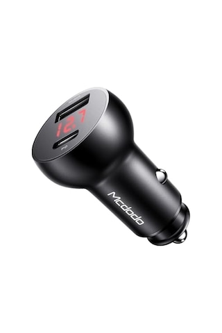 Mcdodo Cc-6810 30w Araç Çakmaklık Dijital Voltaj Göstergeli Araç Şarj Cihazı Siyah