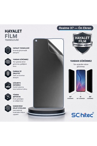 Realme X7 Uyumlu Ön Yüzey Hayalet Privacy Hidrojel Ekran Koruyucu 73576696
