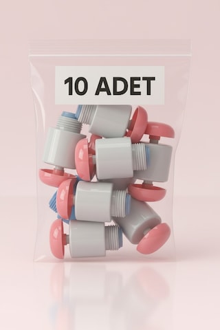 Depolu Sabunluk Sistemi Musluğu 10 Lu Paket - Pembe Butonlu Musluk