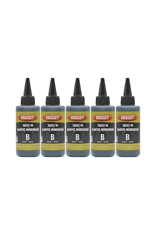 Ekoset Hp 45 Uyumlu Siyah Mürekkep 5X100 Ml Plotter Mürekkebi