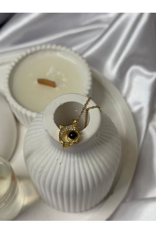 Her Dilde Seni Seviyorum Yazan Çelik Kolye Gold - Gümüş
