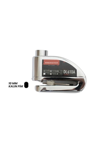 Knmaster Dl610a Alarmlı Disk Kilidi Hatırlatma Kablosu+çanta Silver