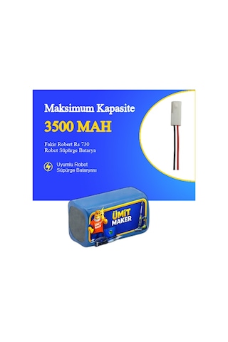 Fakir Robert Rs 730 Robot Süpürge 3500 Mah 14.4 V Batarya Uyumlu Uzun Ömürlü, Yüksek Performans Pil