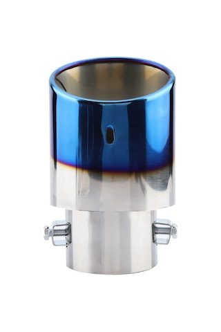 Geeroyoo Oto Egzos Borusu Dekorasyonu: Paslanmaz Çelik Mavi Kaplama, Egzos Akışını Artırır, Gücü İyileştirir, Evrensel Uyum 5.3-3.8cm , 1 Adet