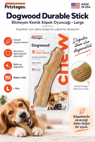 Petstages Durable Stick Large Papaya Ağacından Bitmeyen Köpek Kemiği